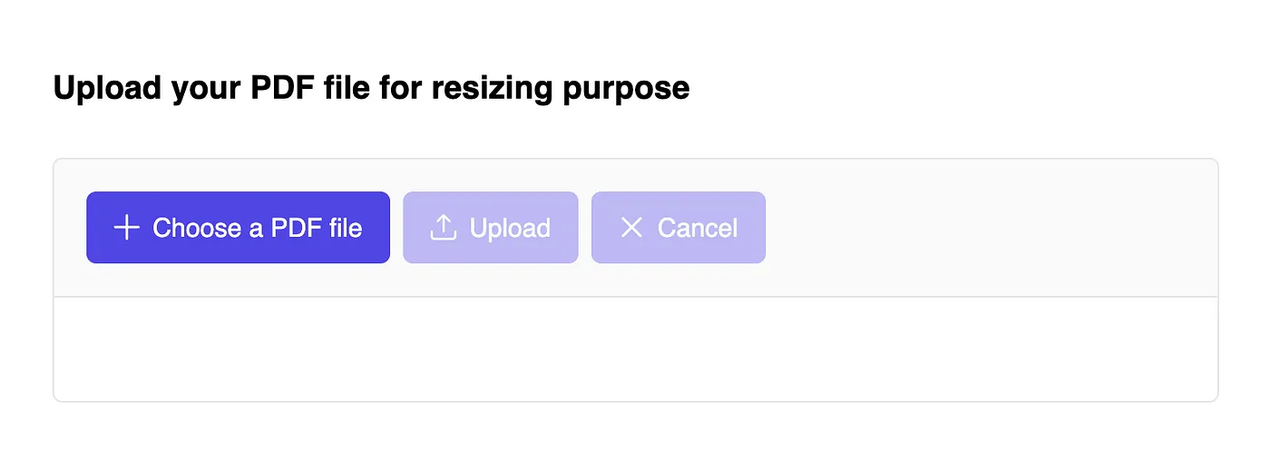 Resize PDF file UI
